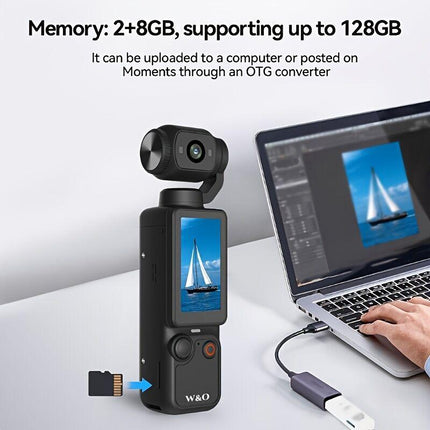 WHITE**4K HD 180° Rotating Anti-Shake Action Camera｜1.9-Inch Screen + 2000mAh Battery, Compact & Portable Vlogging & Travel Companion — Streamlined Design, Durable, Ideal for Content Creators & Holiday Gifting**.