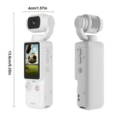 WHITE**4K HD 180° Rotating Anti-Shake Action Camera｜1.9-Inch Screen + 2000mAh Battery, Compact & Portable Vlogging & Travel Companion — Streamlined Design, Durable, Ideal for Content Creators & Holiday Gifting**.