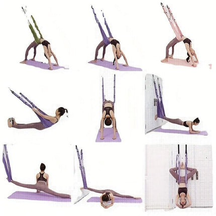 Hanging Fitness Resistance Band: 4-Step Installation, Full-Body Stretching & Strength Training at Home(PURPLE).