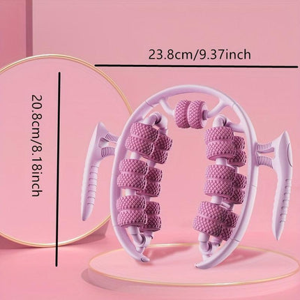 Purple 3D Water-Drop & 26-Wheel Yoga Massage Roller: Deep Muscle Relaxation and Body Shaping in One Portable Tool.