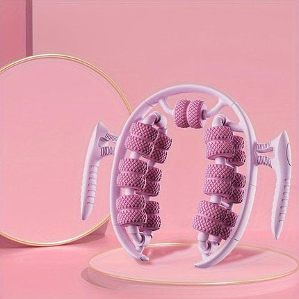 Purple 3D Water-Drop & 26-Wheel Yoga Massage Roller: Deep Muscle Relaxation and Body Shaping in One Portable Tool.