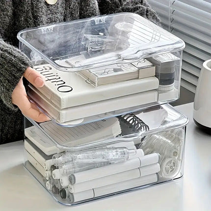 Acrylic Storage Box with Flip-Top Lid | Dustproof, Odor-Resistant, Transparent, Space-Saving, Modern Style, Ideal for Home Organization.