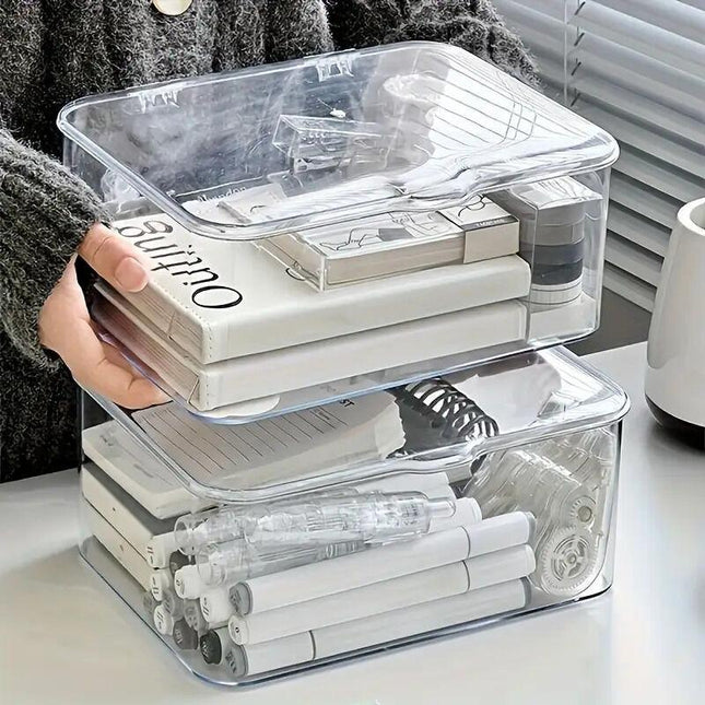 Acrylic Storage Box with Flip-Top Lid | Dustproof, Odor-Resistant, Transparent, Space-Saving, Modern Style, Ideal for Home Organization.
