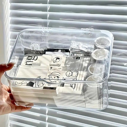 Acrylic Storage Box with Flip-Top Lid | Dustproof, Odor-Resistant, Transparent, Space-Saving, Modern Style, Ideal for Home Organization.
