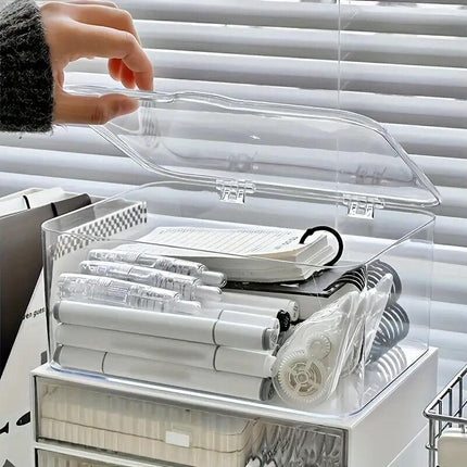 Acrylic Storage Box with Flip-Top Lid | Dustproof, Odor-Resistant, Transparent, Space-Saving, Modern Style, Ideal for Home Organization.
