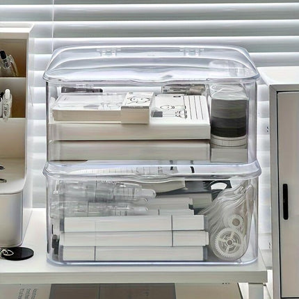 Acrylic Storage Box with Flip-Top Lid | Dustproof, Odor-Resistant, Transparent, Space-Saving, Modern Style, Ideal for Home Organization.