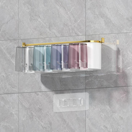 4-in-1 White(four people) Wall-Mounted Toothbrush Holder | Toothbrush Storage/Toothpaste Dispenser/Storage Shelf/Anti-Mildew Drainage - Bathroom Organization Upgrade.