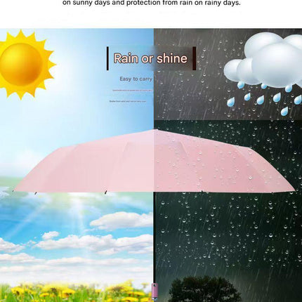Wine Red Reinforced Black Coating Umbrella, featuring a 10-rib black steel frame for durability, approximately 106cm in diameter, lightweight and portable. Combines lotus-effect water repellency with strong UV protection, an ideal companion for 1–2 people.