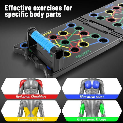 Multifunctional Folding Push-up Board, Home Fitness Push-up Stands, Versatile Home Exercise Equipment. It helps exercise and strengthen shoulders, chest, back, and triceps, improving overall fitness..