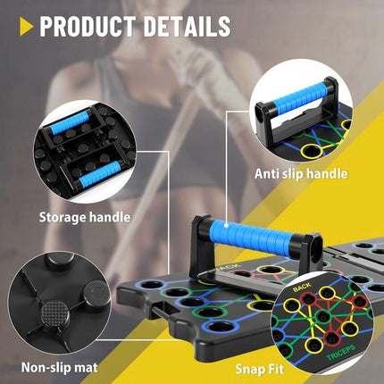 Multifunctional Folding Push-up Board, Home Fitness Push-up Stands, Versatile Home Exercise Equipment. It helps exercise and strengthen shoulders, chest, back, and triceps, improving overall fitness..