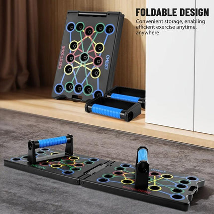 Multifunctional Folding Push-up Board, Home Fitness Push-up Stands, Versatile Home Exercise Equipment. It helps exercise and strengthen shoulders, chest, back, and triceps, improving overall fitness..