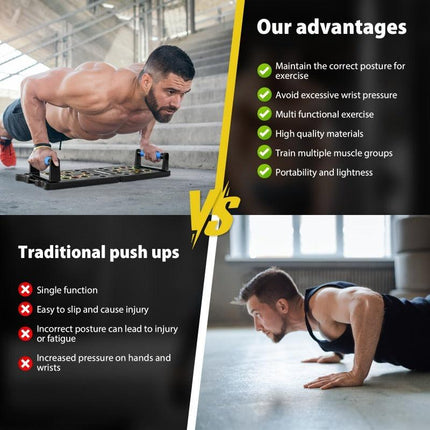 Multifunctional Folding Push-up Board, Home Fitness Push-up Stands, Versatile Home Exercise Equipment. It helps exercise and strengthen shoulders, chest, back, and triceps, improving overall fitness..