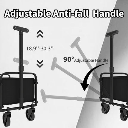 Foldable Shopping Cart, made of 600D waterproof Oxford fabric, equipped with all-terrain silent wheels. Suitable for beach/groceries/garden/shopping trips. A portable shopping cart with strong load-bearing capacity..