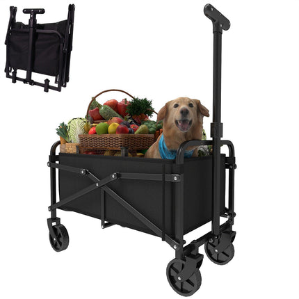 Foldable Shopping Cart, made of 600D waterproof Oxford fabric, equipped with all-terrain silent wheels. Suitable for beach/groceries/garden/shopping trips. A portable shopping cart with strong load-bearing capacity..