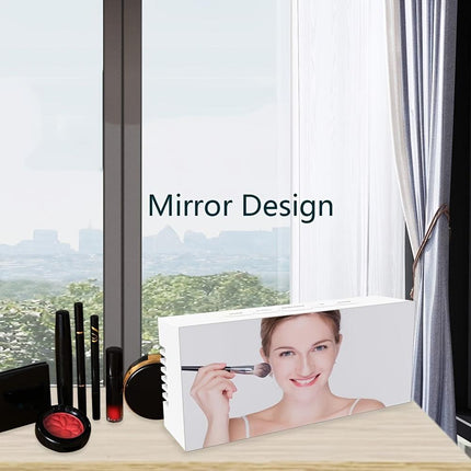 LED Mirror Desk Clock with Snooze Function & Temperature Display Digital Alarm Clock, Large LED Display Mirror Clock with Snooze, Adjustable Brightness, Suitable for Home Bedroom Living Room Office Travel (White).