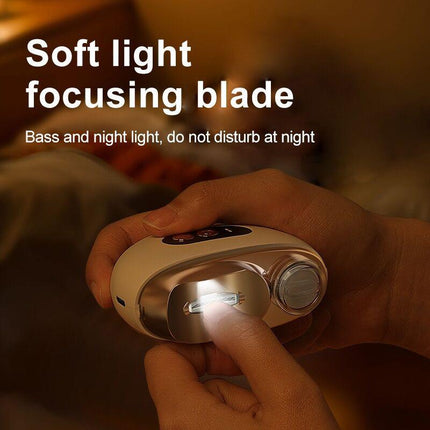 Smart Electric Nail Clipper 2-in-1 Polishing & Grooming Tool, USB Rechargeable, 500mAh Li-Polymer Battery. Features Anti-Cut Protection, Grinding, and Illumination. Suitable for Nail Trimming, Filing, Polishing, and Shaping. （white).