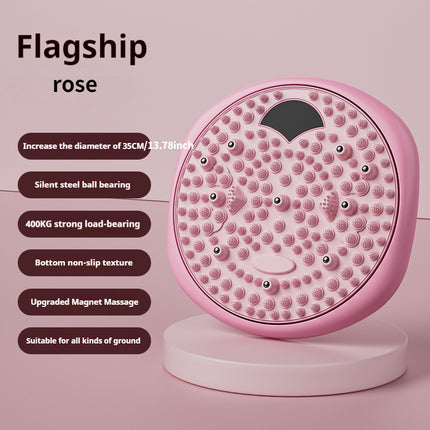 Magnetic Foot Massage & Waist Twisting Disc｜Home Body-Shaping Fitness Equipment, Silent Anti-Slip Dual-Function, Promotes Circulation & Improves Sleep（pink）.