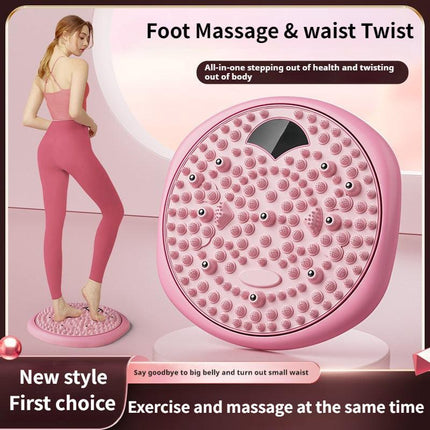 Magnetic Foot Massage & Waist Twisting Disc｜Home Body-Shaping Fitness Equipment, Silent Anti-Slip Dual-Function, Promotes Circulation & Improves Sleep（pink）.