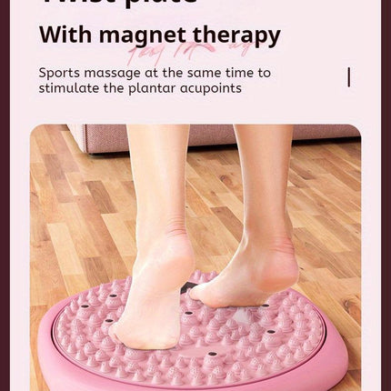 Magnetic Foot Massage & Waist Twisting Disc｜Home Body-Shaping Fitness Equipment, Silent Anti-Slip Dual-Function, Promotes Circulation & Improves Sleep（pink）.
