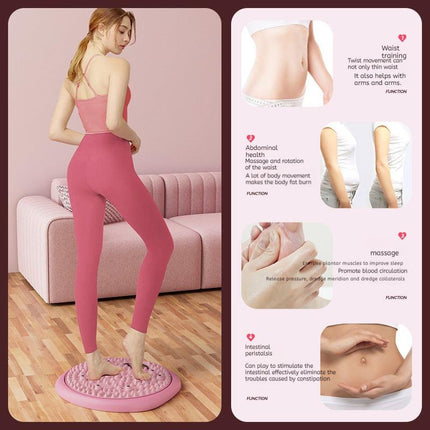 Magnetic Foot Massage & Waist Twisting Disc｜Home Body-Shaping Fitness Equipment, Silent Anti-Slip Dual-Function, Promotes Circulation & Improves Sleep（pink）.