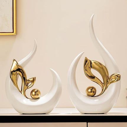Platinum Ceramic "New Life" Sculpture: Symbolizing growth through the form of a sprouting seed, inspiring upward progress step by step..