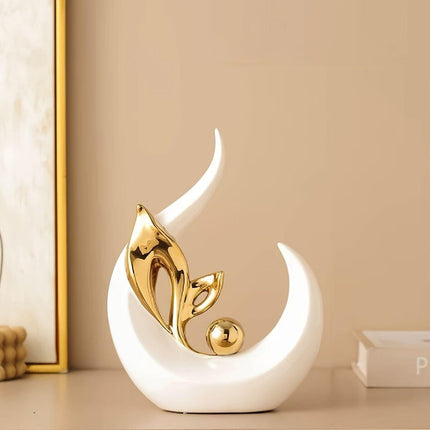 Platinum Ceramic "New Life" Sculpture: Symbolizing growth through the form of a sprouting seed, inspiring upward progress step by step..