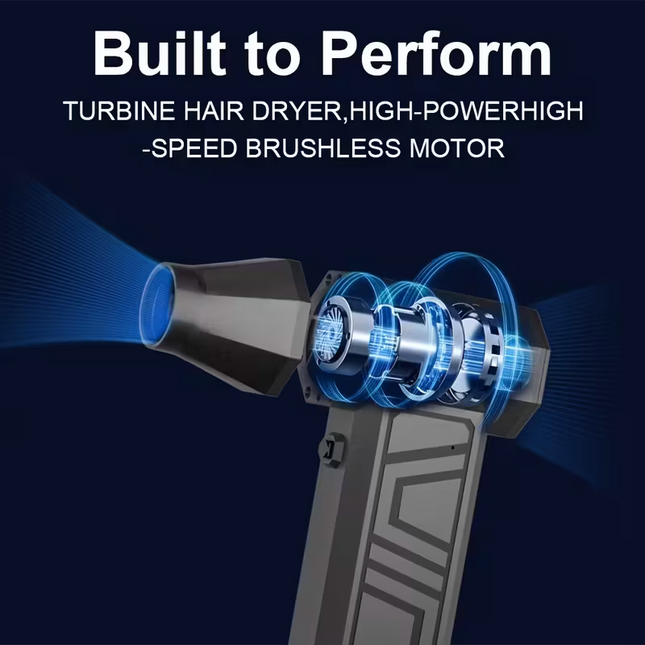 Wireless turbojet dust collector, 130,000 RPM power, lightweight ABS jet hair dryer, a multi-scenario cleaning tool for home, office, car and camping.