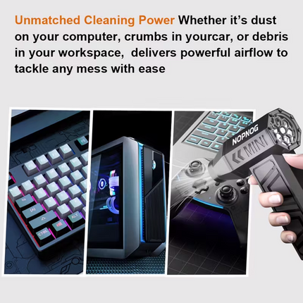 Wireless turbojet dust collector, 130,000 RPM power, lightweight ABS jet hair dryer, a multi-scenario cleaning tool for home, office, car and camping.