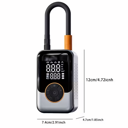 Portable wireless air compressor tire inflation pump - Equipped with digital pressure gauge, emergency LED light, 4x fast cordless design; built-in rechargeable battery; digital display tire inflation pump Suitable for car, motorcycle, bicycle tires and s.