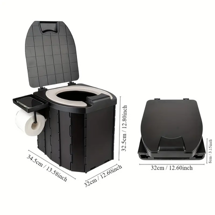 Portable folding toilets with PU seat cushions and portable toilets with covers, suitable for RVS, cars, camping and hiking.