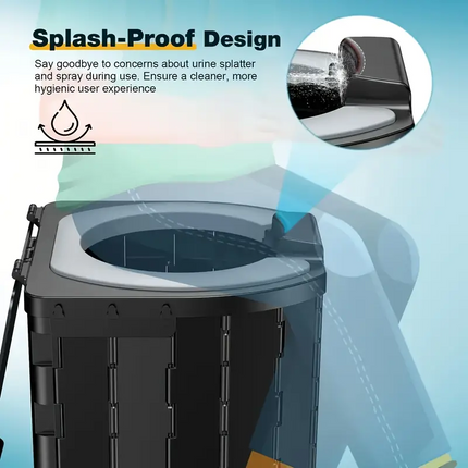 Portable folding toilets with PU seat cushions and portable toilets with covers, suitable for RVS, cars, camping and hiking.