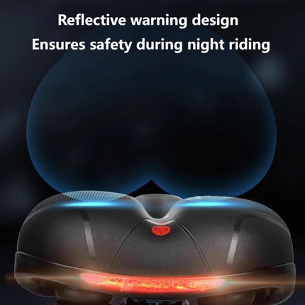 Wide, cushioned, and shock-absorbing bike saddle with memory foam and waterproof design – ensures ultimate comfort and support for every ride, whether on MTB, road, or indoor exercise bikes..