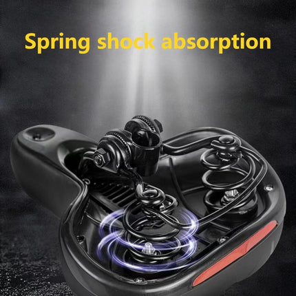 Wide, cushioned, and shock-absorbing bike saddle with memory foam and waterproof design – ensures ultimate comfort and support for every ride, whether on MTB, road, or indoor exercise bikes..