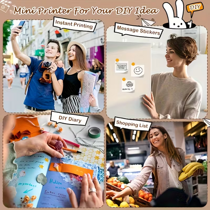 Wireless Portable Mini Thermal Printer | Multi-Scenario Printing Kit supports photos, labels, and to-do lists. Perfect for both gifting and personal use..