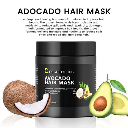 250ml Avocado & Coconut Oil Nourishing Hair Mask: Deeply moisturizing and nourishing, radiating natural radiance, smooth and non-frizzy.