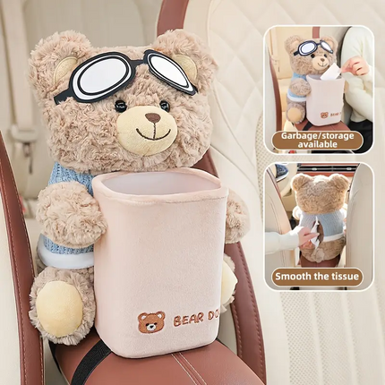 A cute car tissue holder and trash can in one, a creative car storage rack, and a car handrail for storing interior accessories.