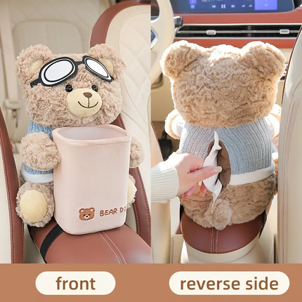 A cute car tissue holder and trash can in one, a creative car storage rack, and a car handrail for storing interior accessories.