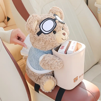 A cute car tissue holder and trash can in one, a creative car storage rack, and a car handrail for storing interior accessories.