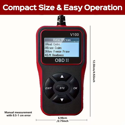 Automobile OBD2 Fault Diagnosis Instrument, engine fault code Reader, suitable for all OBD II models in 1996+, plug-and-play vehicle condition detection tool, a practical car gift for your boyfriend or father.