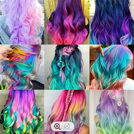 10-color washable temporary hair dye powder set! Safe and non-damaging to hair! Powder comb design! Creative styling products for girls.