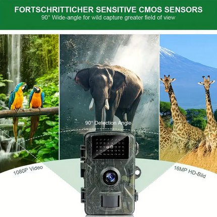Hiking and hunting camera with night vision function, high-definition, 0.8s trigger, 120 ° wide-angle lens, used for outdoor camping, wildlife monitoring, home security monitoring, orchard monitoring (battery not included).