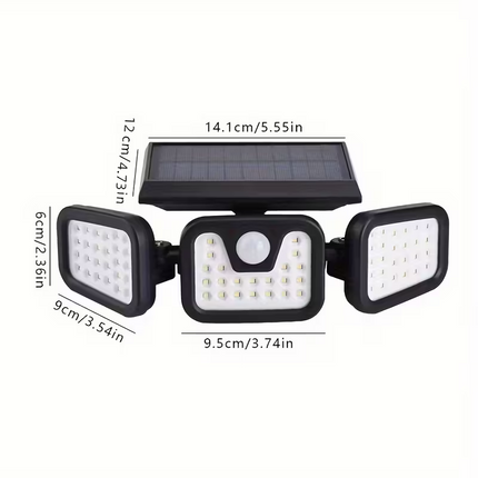 (2-piece set)74 LED solar sensor lights with motion sensors, 3-level brightness mode outdoor wall lights, suitable for front doors, courtyards, garages, and terraces.