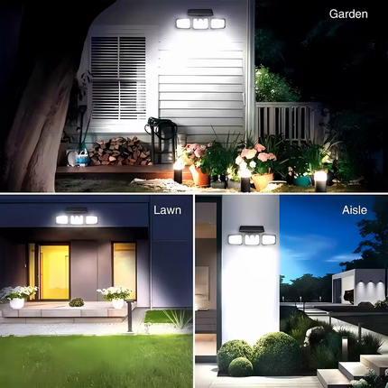 (2-piece set)74 LED solar sensor lights with motion sensors, 3-level brightness mode outdoor wall lights, suitable for front doors, courtyards, garages, and terraces.