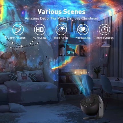 12-in-1 Constellation and Planetary arium Projector - USB power supply, modern space-themed night light with aurora effect, suitable for bedrooms, suitable for teenagers and adults, adjustable display Settings.