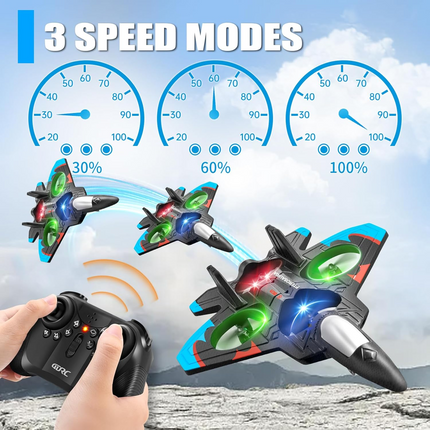 Global Hit K500Max Toy RC Drone - Hand Launch / One-Key Takeoff, 360° Stunt Flips. Equipped with a multi-function remote controller for easy control, featuring headless mode, stable hovering, adjustable speed settings, and cool colorful LED lights. Delive.