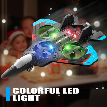 Global Hit K500Max Toy RC Drone - Hand Launch / One-Key Takeoff, 360° Stunt Flips. Equipped with a multi-function remote controller for easy control, featuring headless mode, stable hovering, adjustable speed settings, and cool colorful LED lights. Delive.