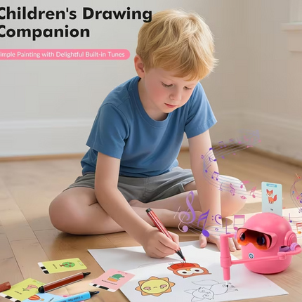 Smart Children's Drawing Robot, an automatic drawing robot toy and interactive educational painting machine. This intelligent robot is a fun educational toy, equipped with 100 cards, suitable for boys and girls aged 3 and above. It makes a perfect gift fo.