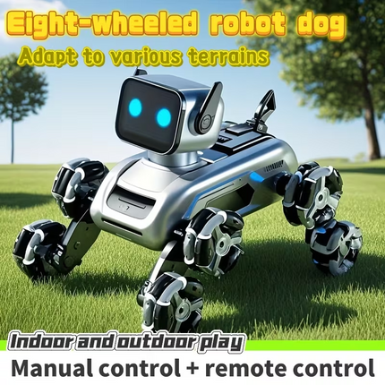 Eight-Wheeled Robotic Dog: Flexible Limbs, Adapts to Various Terrains. Indoor & Outdoor Fun Toy (No Feeding Required), A New Robotic Companion, Perfect for Birthday/Christmas Gifts – An Ideal Festive Present..
