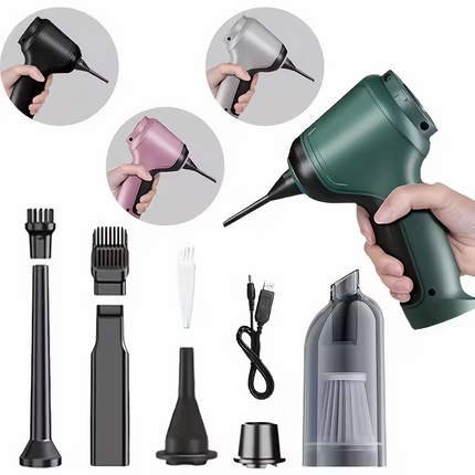 Three-in-one high-power cordless vacuum cleaner, suitable for both car and home use, with an ultra-long battery life. It can vacuum, blow air, remove dust, and clean pet hair. It comes with a variety of accessories and is ready to use immediately.