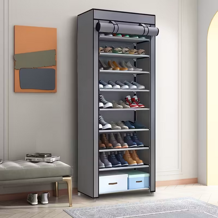 Multi-functional 10-layer shoe rack (can be freely disassembled into any number of layers) - Easy to assemble, portable for storage, suitable for 15 to 27 pairs of sports shoes, high heels and boots, it is an ideal choice for home use.